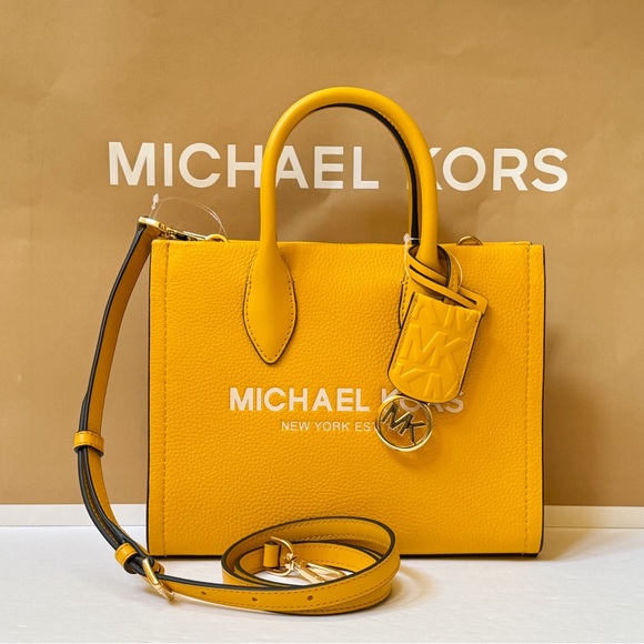 Michael Kors Mirella Small Shopper Tote Shoulder Leather Bag